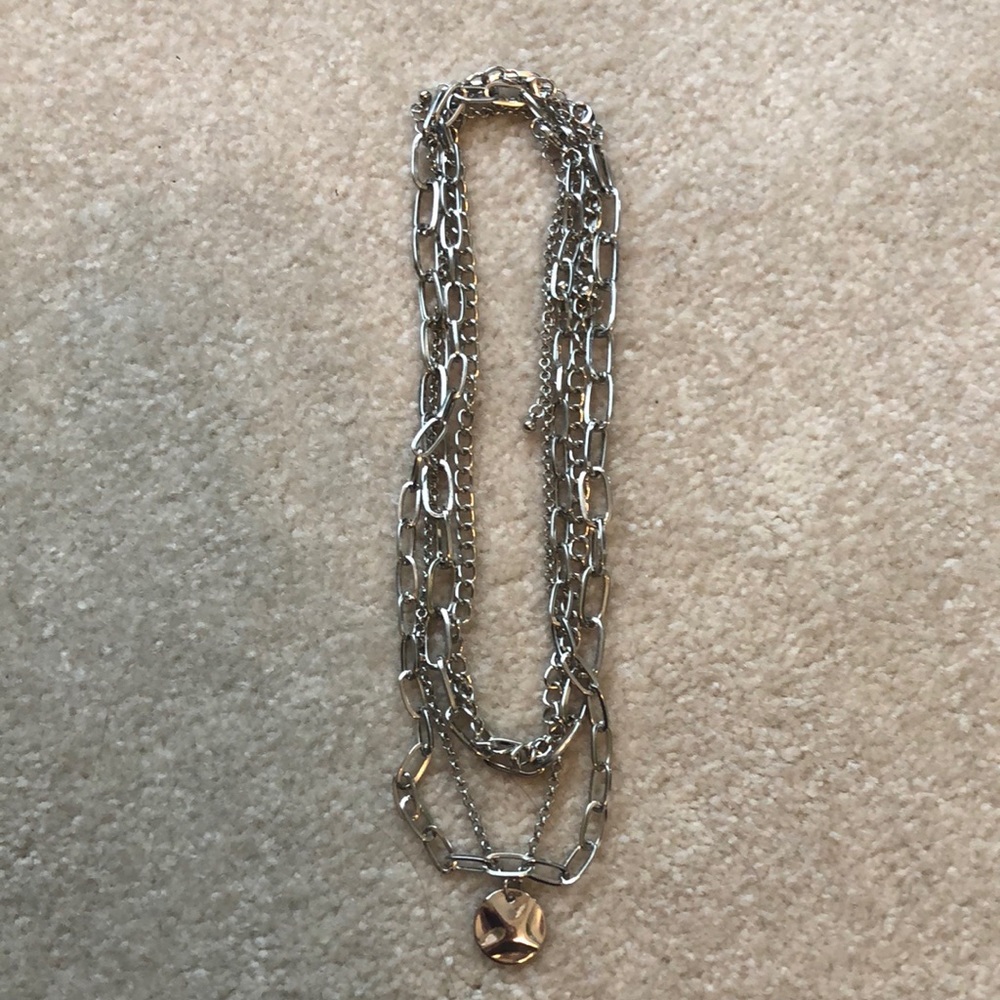 4 strand silver tone chains